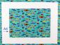 Preview: Fische bunt aqua türkis Baumwollstoff Patchworkstoff A4 Ausschnitt